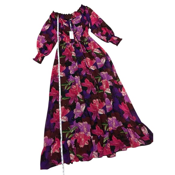 PETAL & PUP NWT Luanne Floral Off the Shoulder Long Sleeve Maxi Dress - Picture 12 of 15